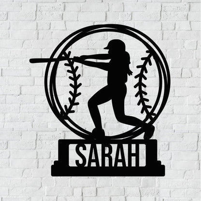 Personalized Baseball Metal Sign / Girls Wall Decor / Girls Room Metal Wall Decor / Personalized Decor / Bedroom Decor / Metal Wall Art