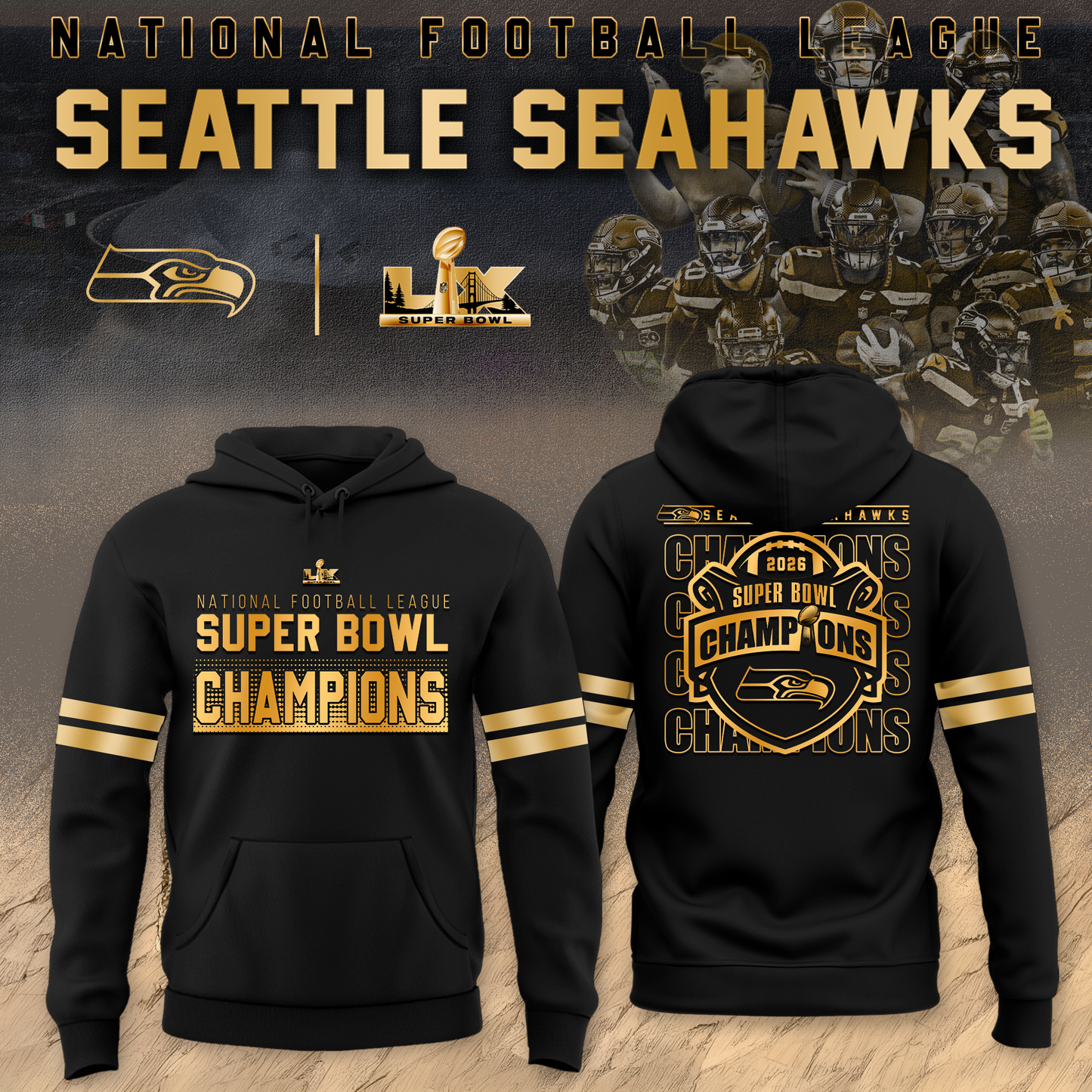 Seahawks 2026 Super Bowl LX Hoodie - Limited Editions