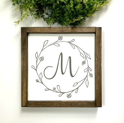 Monogram Family Initial Wood Sign for Gallery Wall, Bridal Shower Gift, Housewarming Gift,  Family Initial Sign, Personalized Sign