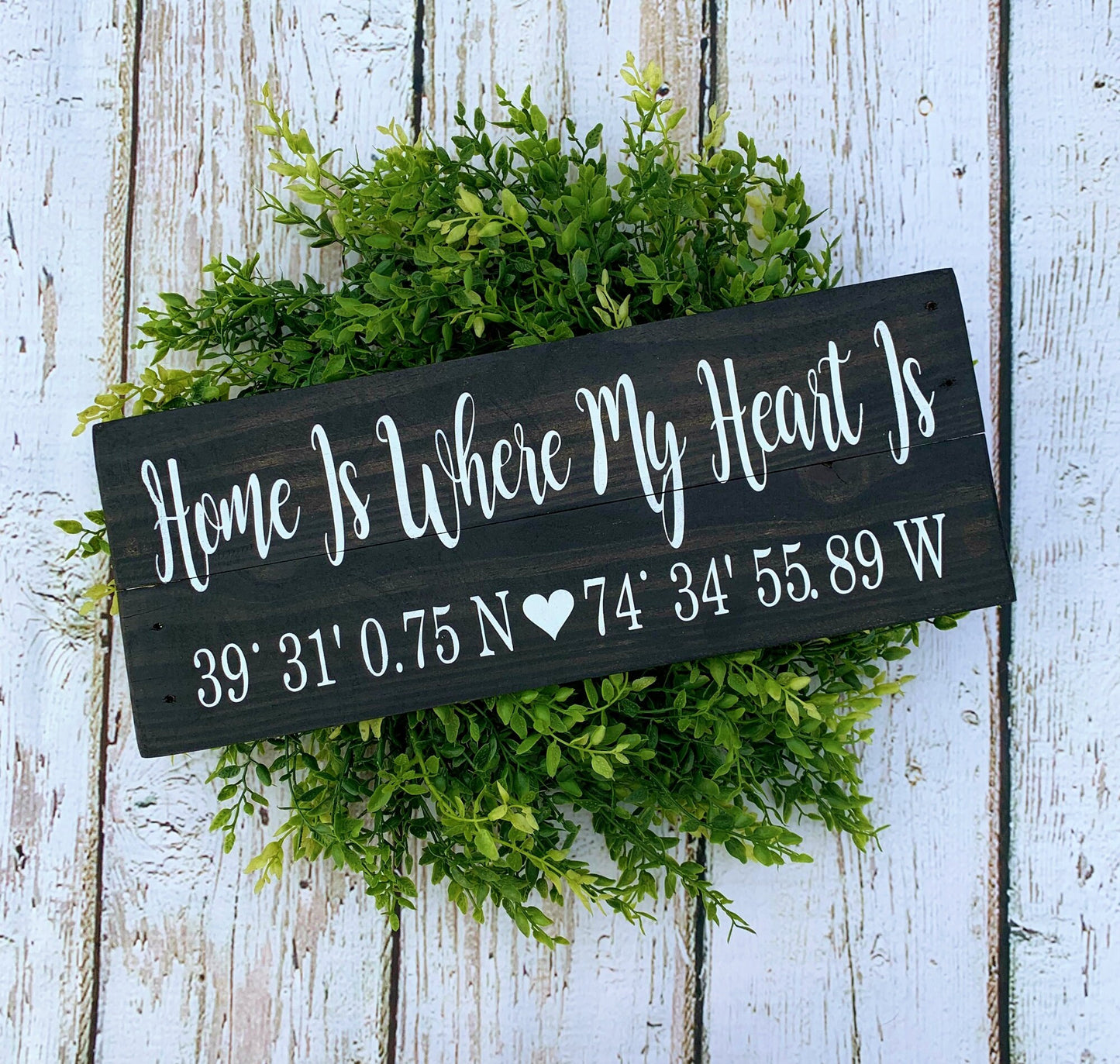 Home Is Where My Heart Is Sign, Custom Coordinates Wood Sign for your home , Lat / Long, Custom Wood Sign, Anniversary Gift, Home Sweet Home