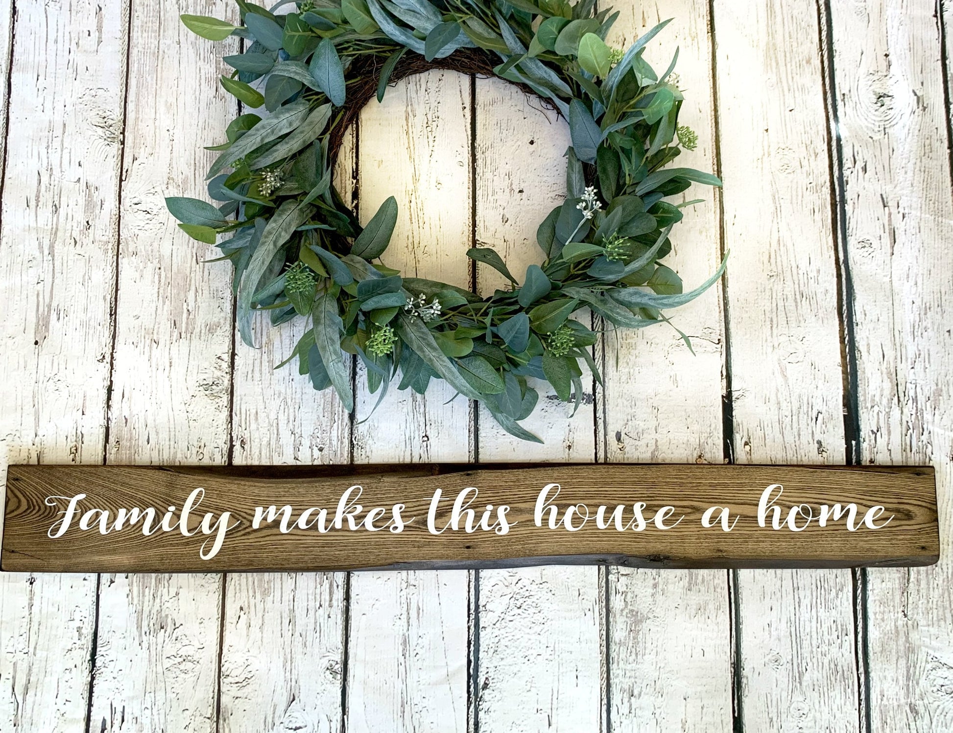 Family Makes This House A Home Sign, Family Sign, Farmhouse Decor, Rustic Wood Sign, Housewarming Gift, Farmhouse Sign, Wall Decor