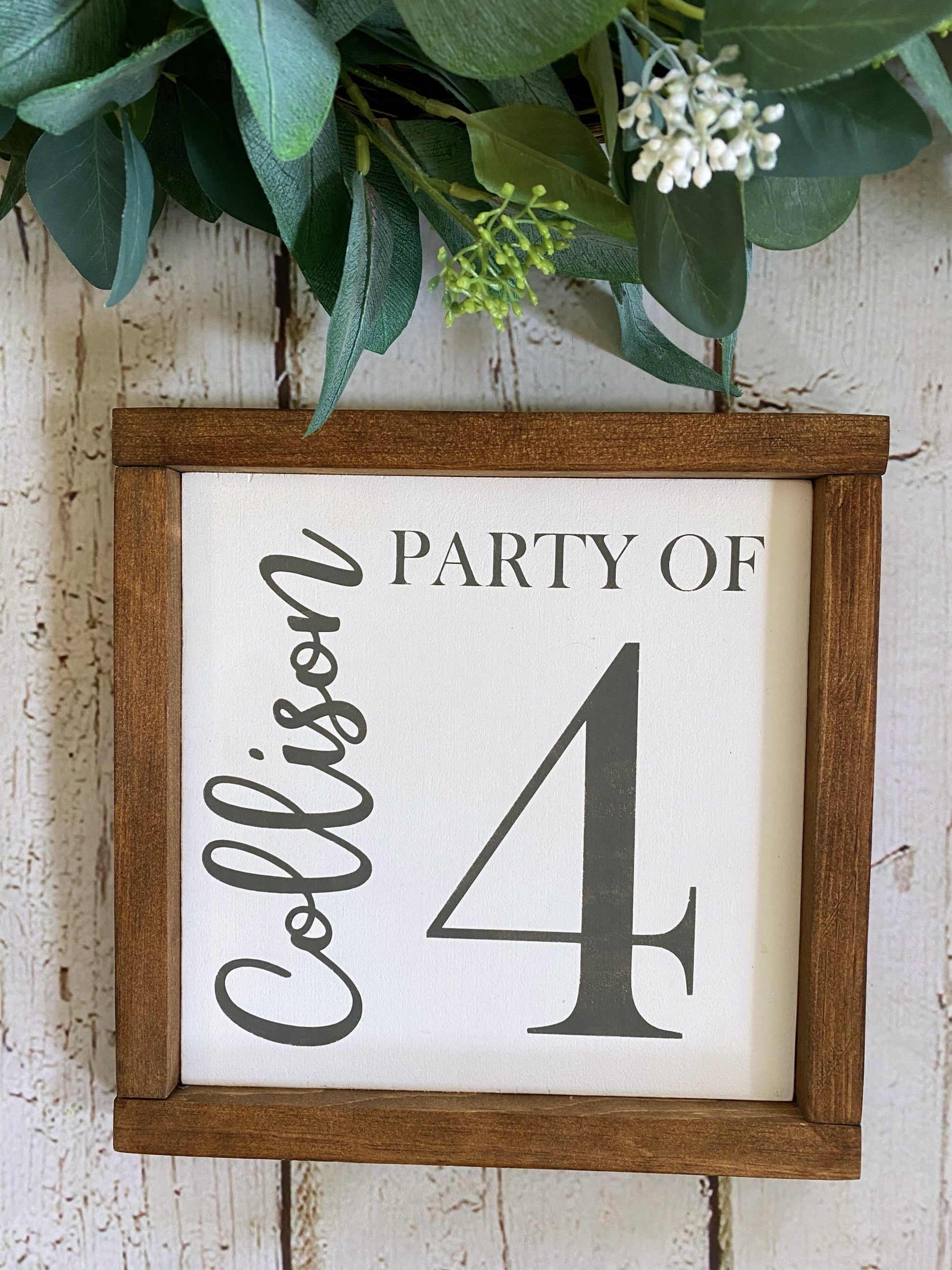 Party of Sign, Family Party of, Custom Family Name Sign, Number Sign, Party of 4, Party of 5, Last Name Sign, Personalized Family Wood Sign