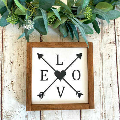 Arrow Wood Sign , Love Arrows, Anniversary Gift, Love Arrow Wall Sign, Rustic Wood Sign, Valentine Gift, Gallery Wall Love Sign
