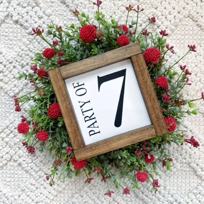 Party of Sign, Number Party of Sign, Family Number Sign, Family Party of Sign, Baby Shower, Farmhouse Decor, Gallery Wall Sign, Number Sign