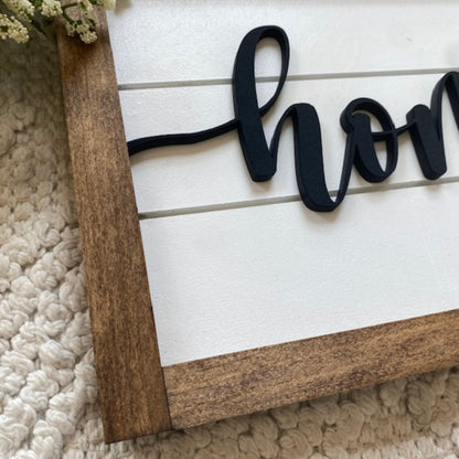 Home Wood Sign with Faux Shiplap for Entryway or Gallery Wall, 3D Wood Sign, Home Sign, First Time Buyer, Farmhouse Decor, Real Estate Gift
