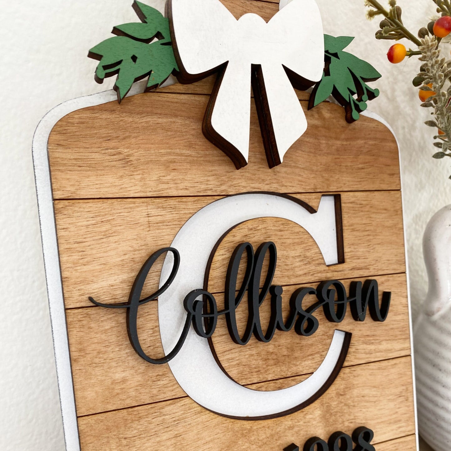 Decorative Cutting Board, Personalized Monogram and Family Name Board, Kitchen Decor, Family Name Established Sign, Farmhouse Kitchen Decor