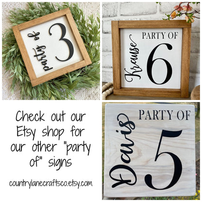 Party of Sign, Number Party of Sign, Family Number Sign, Family Party of Sign, Baby Shower, Farmhouse Decor, Gallery Wall Sign, Number Sign