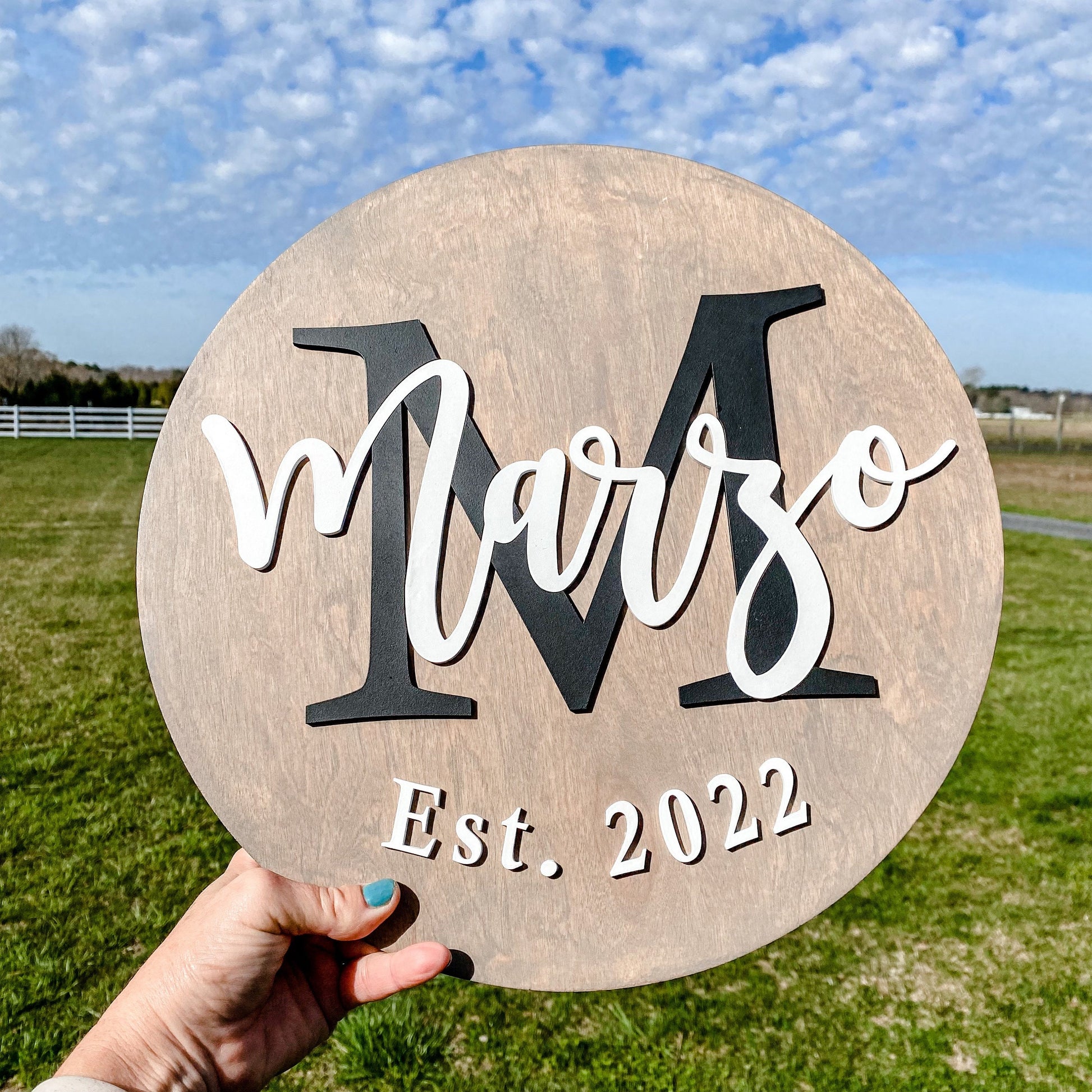 Personalized Family Name Round Wood Sign, Established Year, Last Name Sign, Housewarming Gift,  Personalized Family Wood Sign, Wedding Gift,