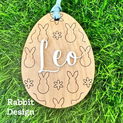 Personalized Egg Easter Basket Tag, Custom Easter Tag, Name Tag for Easter Basket, Kids Easter Name Tag For Basket