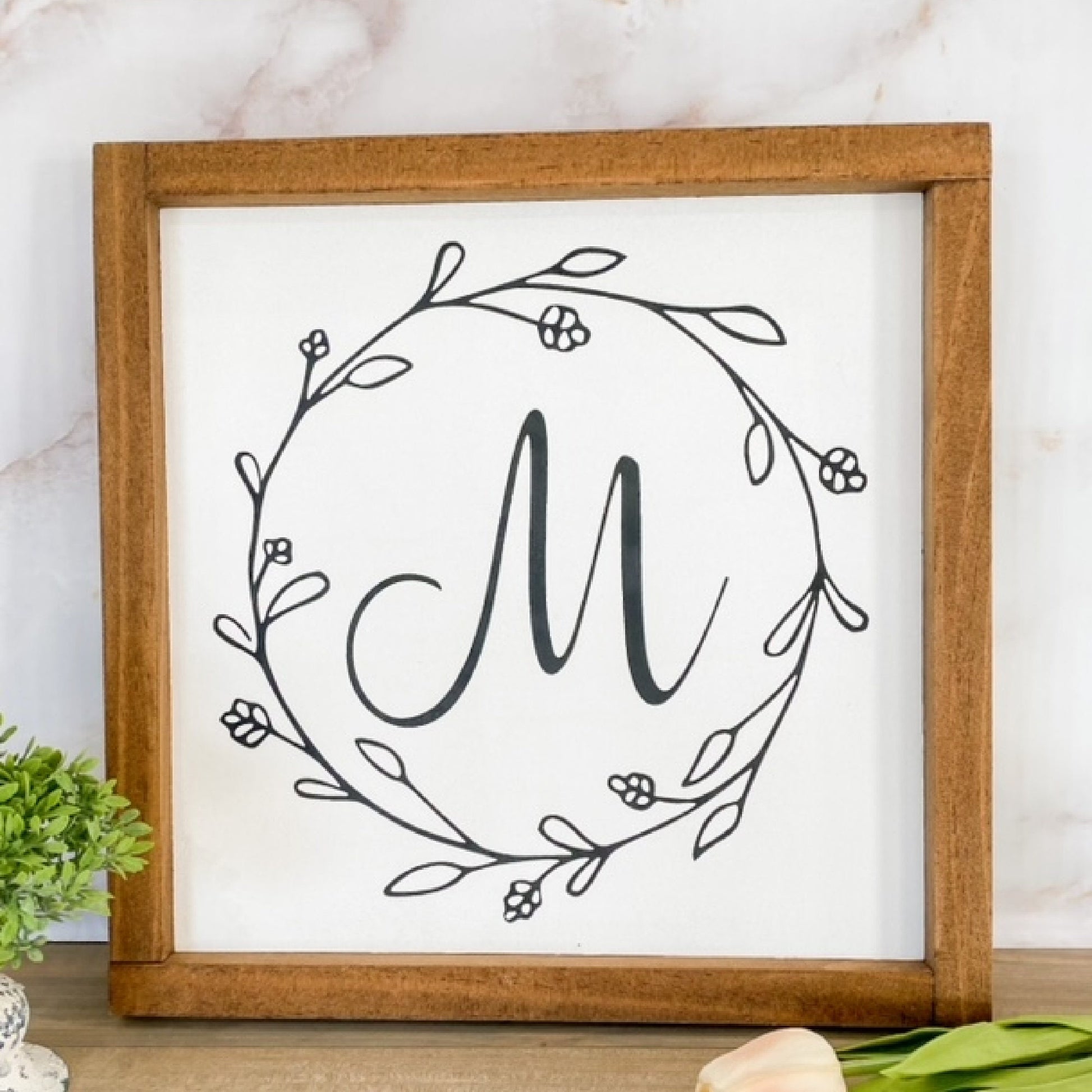 Monogram Family Initial Wood Sign for Gallery Wall, Bridal Shower Gift, Housewarming Gift,  Family Initial Sign, Personalized Sign