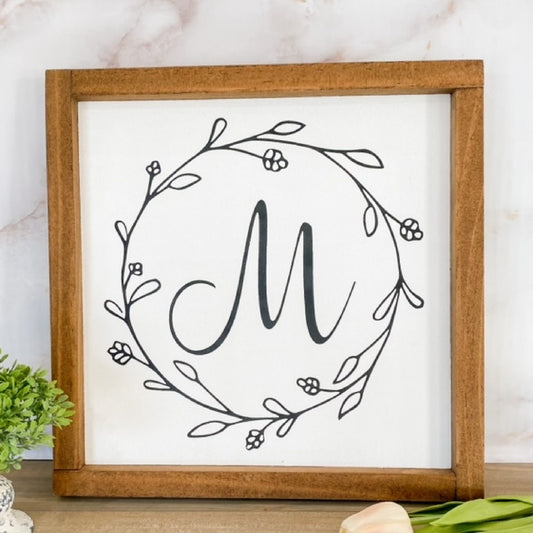 Monogram Family Initial Wood Sign for Gallery Wall, Bridal Shower Gift, Housewarming Gift,  Family Initial Sign, Personalized Sign