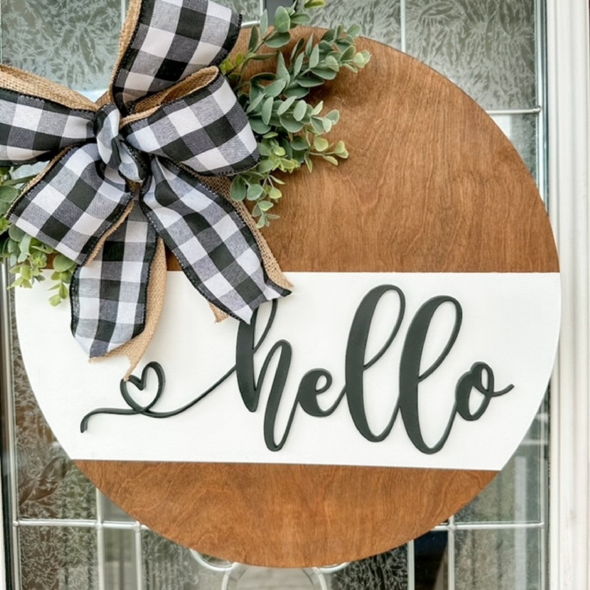 Front Door Decor, Housewarming Gift, Hello Sign, Front Porch Decor, Realtor Client Gift, Front Door  Welcome, Hello Door Hanger Sign,