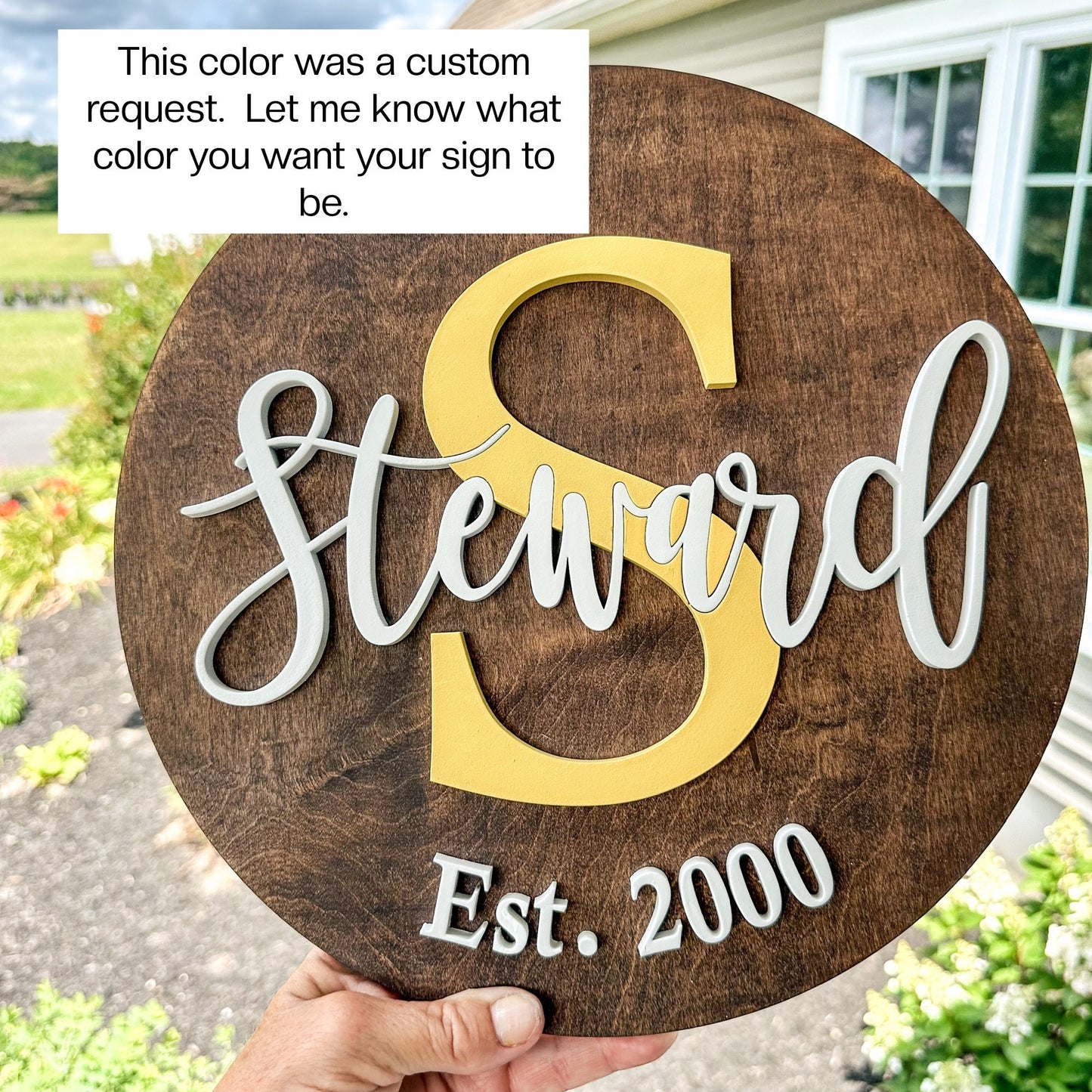 Personalized Family Name Round Wood Sign, Established Year, Last Name Sign, Housewarming Gift,  Personalized Family Wood Sign, Wedding Gift,