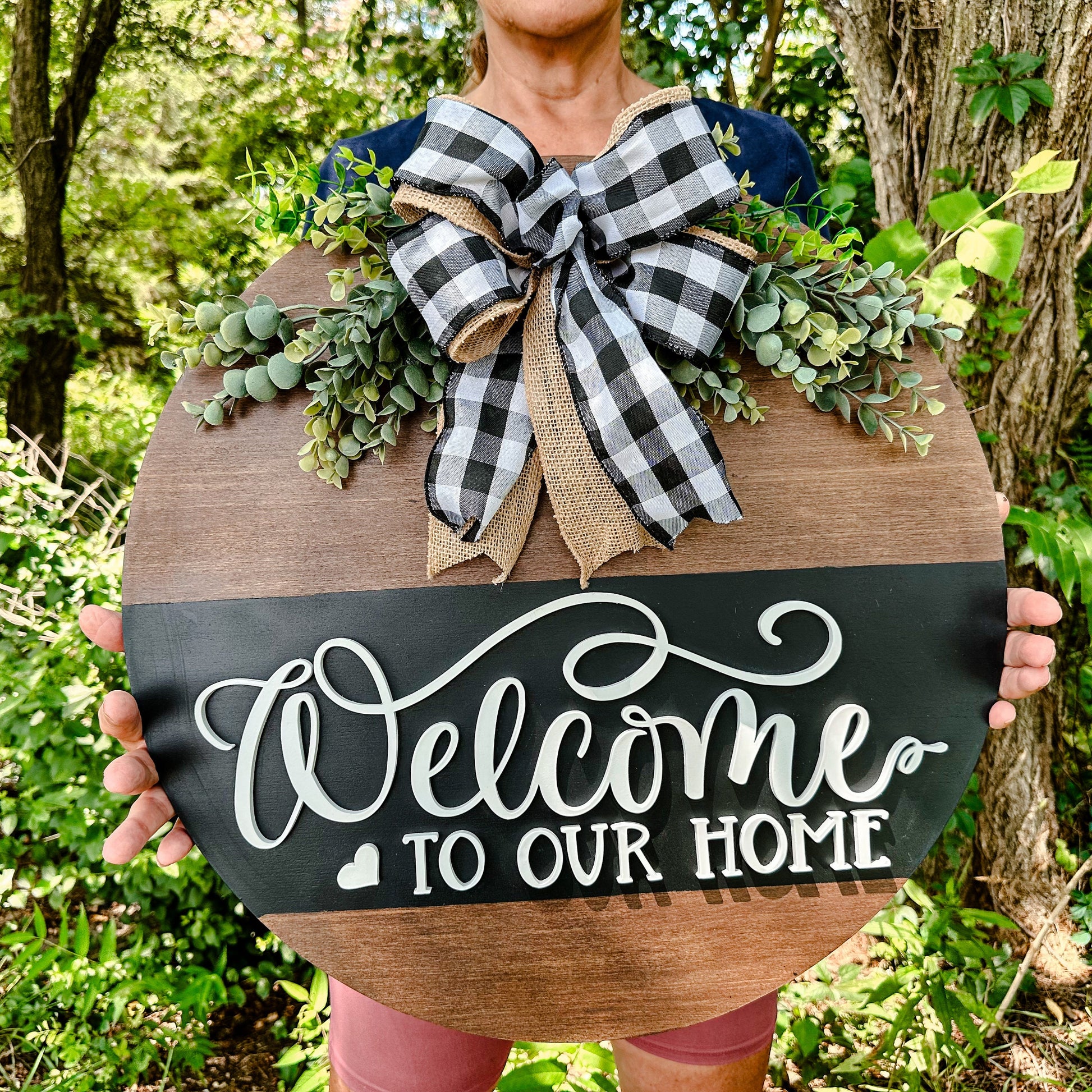 Front Door Decor, Welcome Sign, Housewarming Gift, Front Porch Decor, Realtor Client Gift, Front Door Wreath, Front Door Hanger, Door Sign