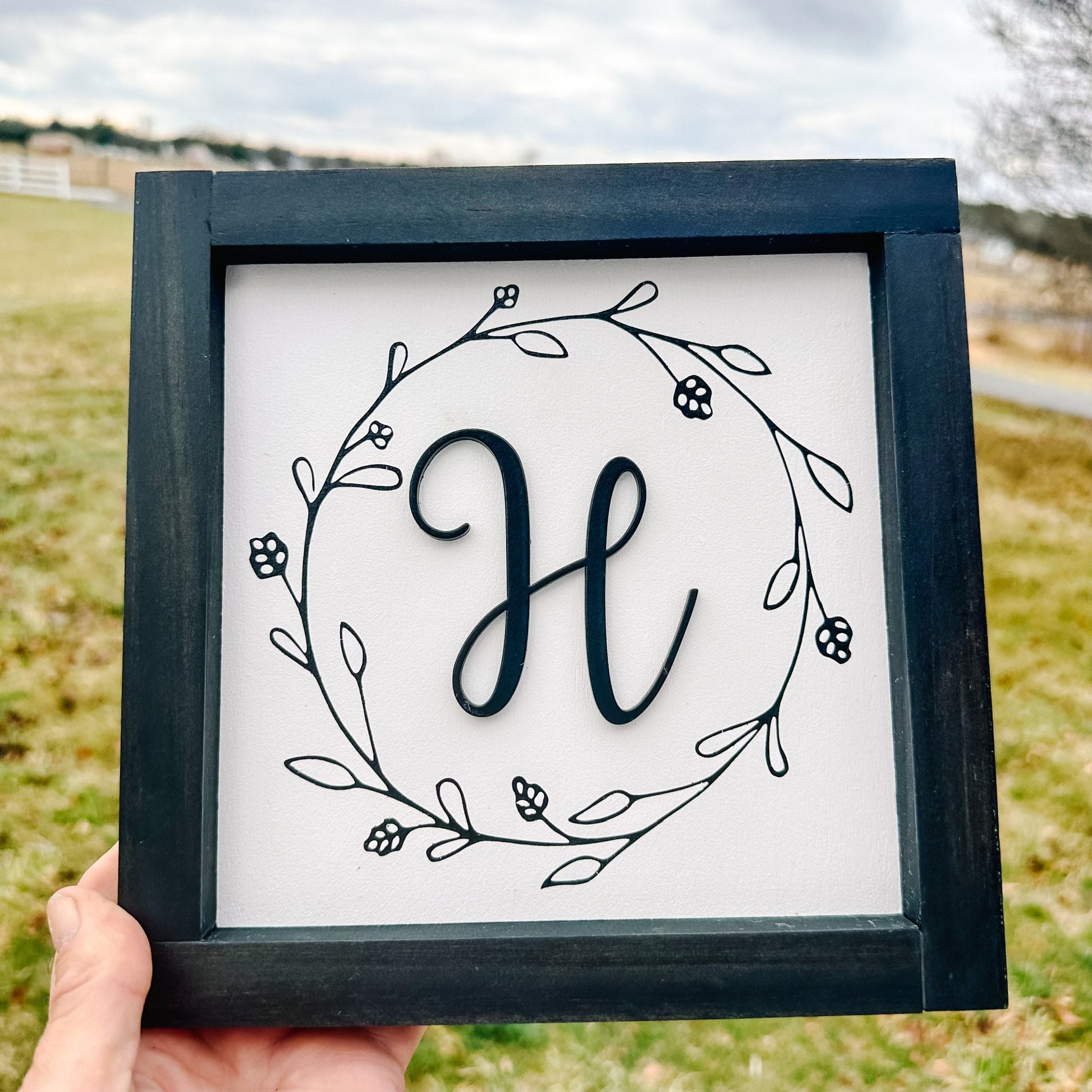 Monogram Family Sign for Gallery Wall, Framed Initial Sign, Wedding Gift, Housewarming Gift, Family Initial 3D Sign, Personalized Sign