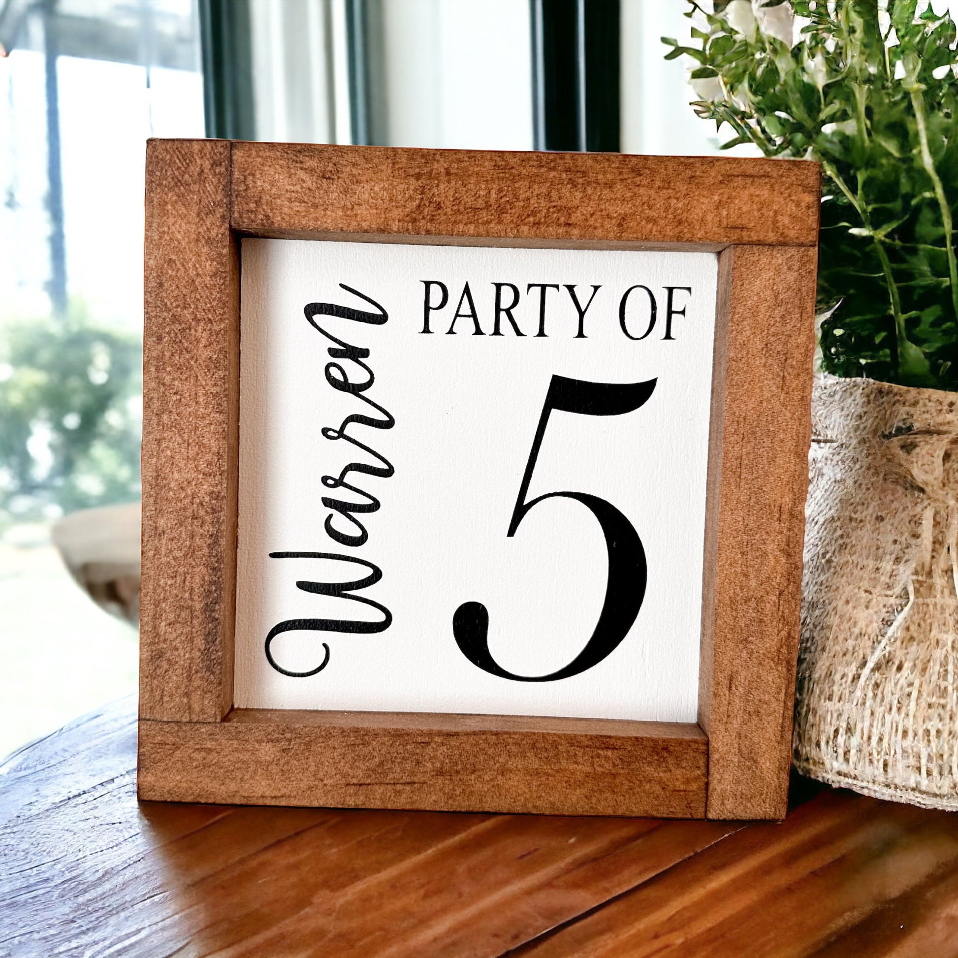 Party of Sign, Family Party of, Custom Family Name Sign, Number Sign, Party of 4, Party of 5, Last Name Sign, Personalized Family Wood Sign
