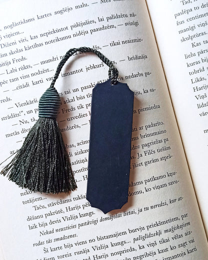 Black Bookshelf Bookmark: Personalized Polymer Clay Book lover gift