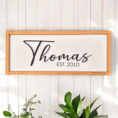 Family Name Sign, Custom Name Sign, Wedding Gift, Housewarming Gift, Realtor Gift, Personalized Last Name Wood Sign, Established Family Sign