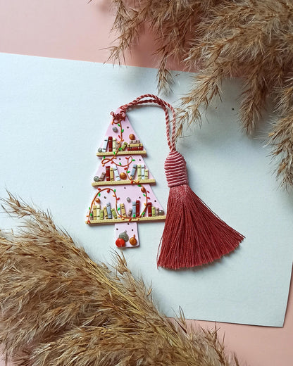Pink Polymer Clay tree Bookmark, Gift for a Book Lover, Anniversary Gift, Birthday Gift  Friend, Custom Christmas reader, Book Lovers Club,