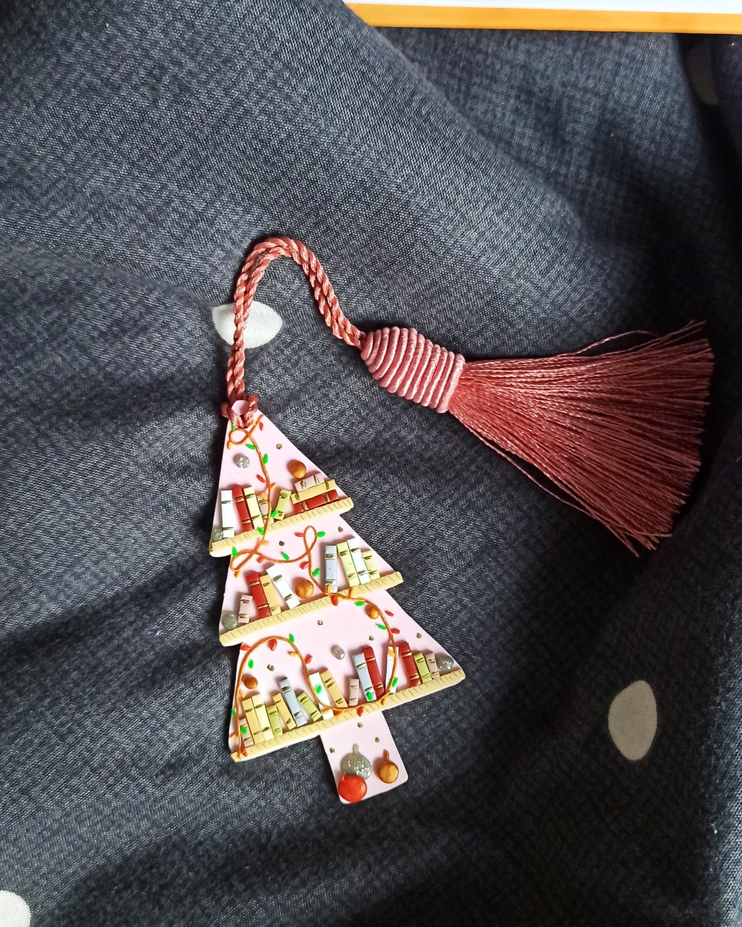 Pink Polymer Clay tree Bookmark, Gift for a Book Lover, Anniversary Gift, Birthday Gift  Friend, Custom Christmas reader, Book Lovers Club,