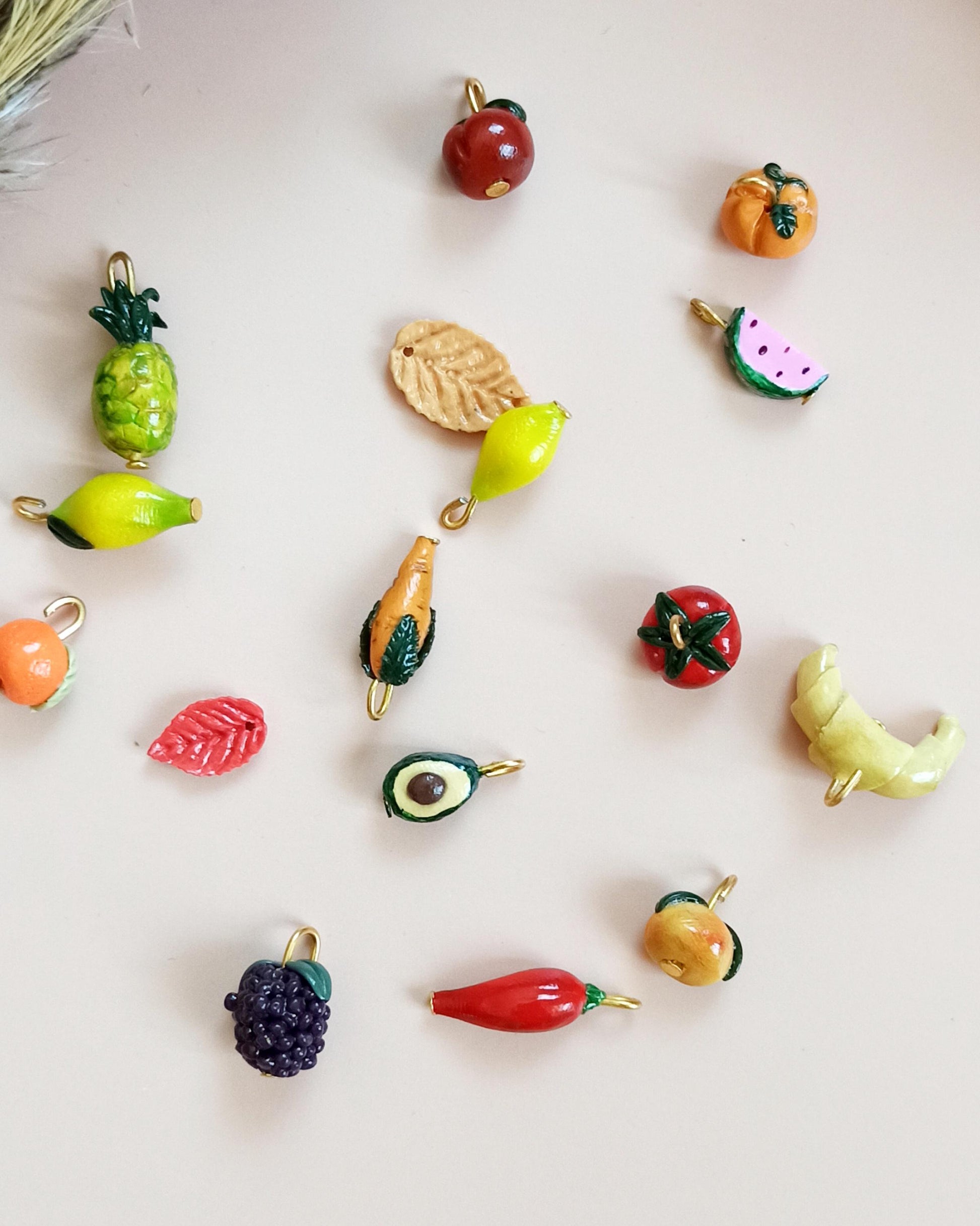 Custom Fruit Charm Necklace: Gold Chain, Build Your Own