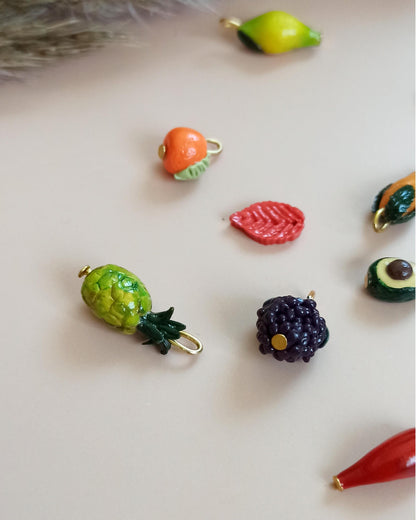 Custom Fruit Charm Necklace: Gold Chain, Build Your Own