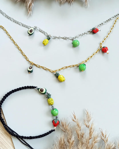 Custom Fruit Charm Necklace: Gold Chain, Build Your Own