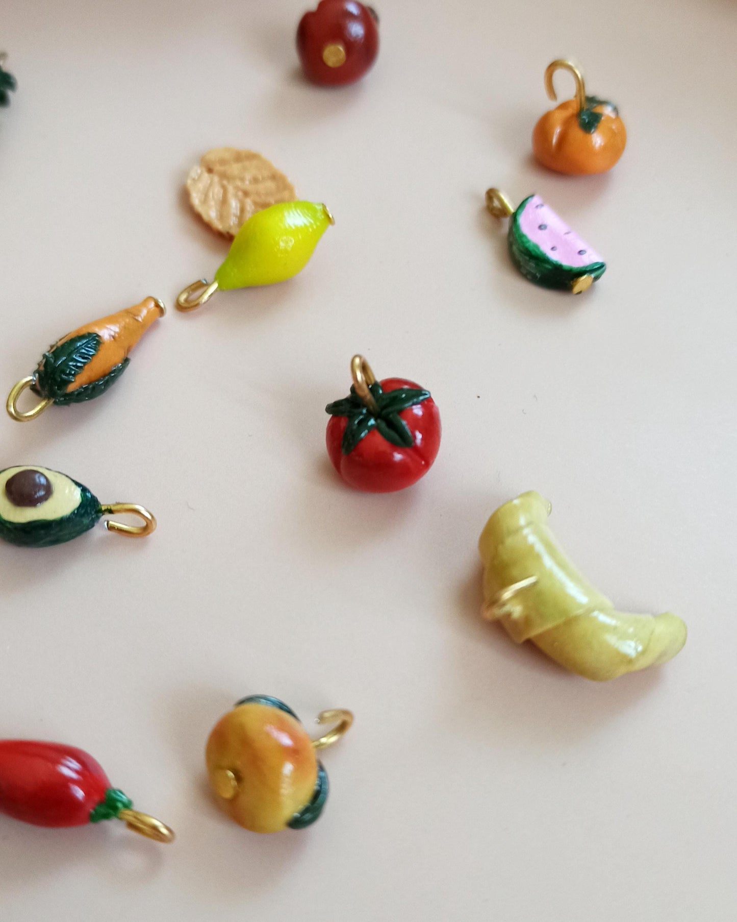 Custom Fruit Charm Necklace: Gold Chain, Build Your Own
