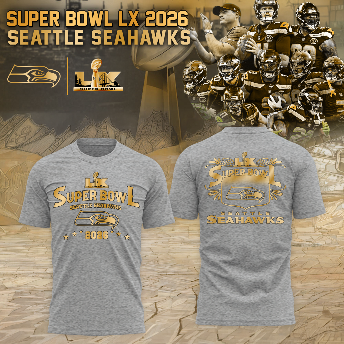 Seahawks 2026 Super Bowl LX Tshirt - Limited Editions